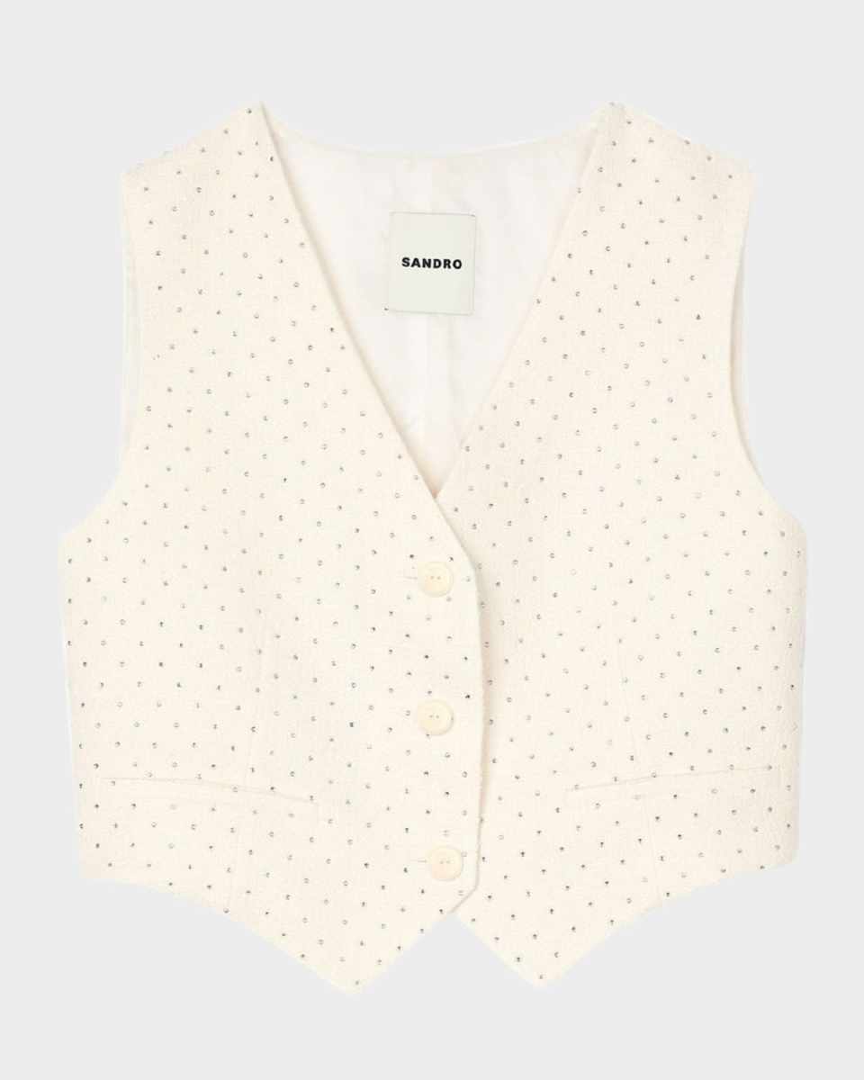 Hemingway Embellished Tweed Vest